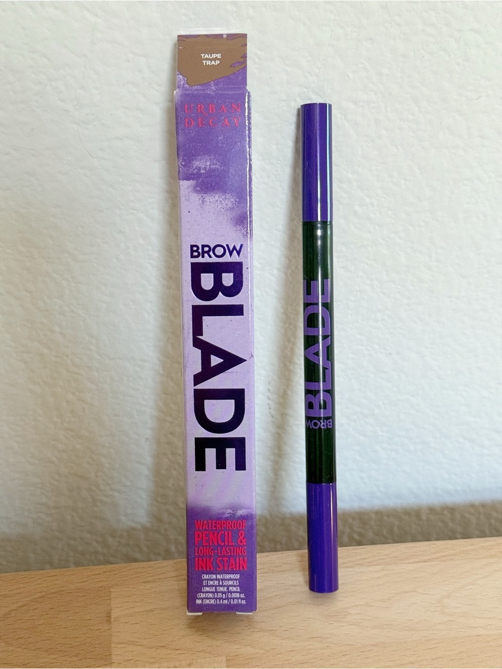 Urban Decay Brow Blade Waterproof Pencil +Ink Stain in Shade Taupe Trap - New